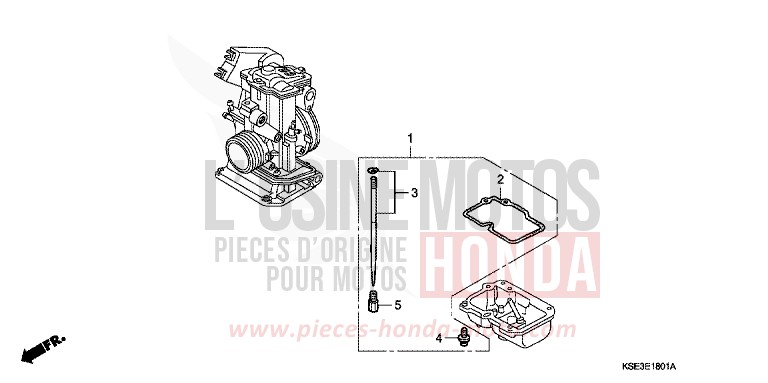 KIT, O.P. CARBURATEUR de CRF150R "Grandes Roues" EXTREME RED (R292) 2007